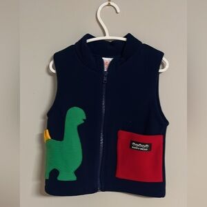 Navy Blue Dinosaur Vest retro style